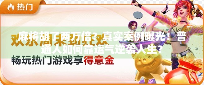 麻将胡了两万倍？真实案例曝光！普通人如何靠运气逆袭人生？