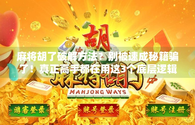 麻将胡了破解方法?别被速成秘籍骗了!真正高手都在用这3个底层逻辑!